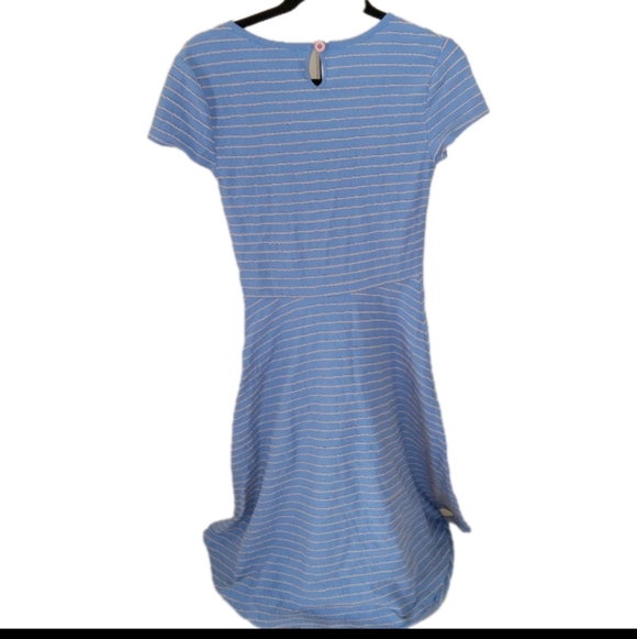Matilda Jane Exploration Blue Beige Textured Striped Dress XS - Picture 10 of 13